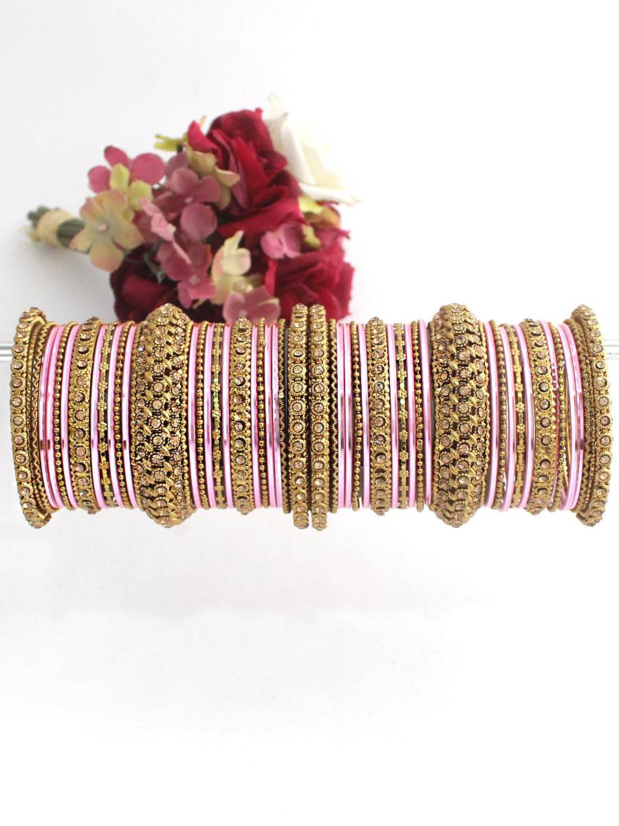 Somya Bangle Set Pastel Pink Bangles T4 Jewels