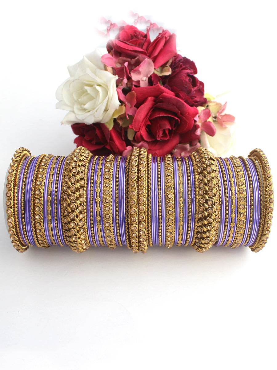 Somya Bangle Set Purple Bangles T4 Jewels