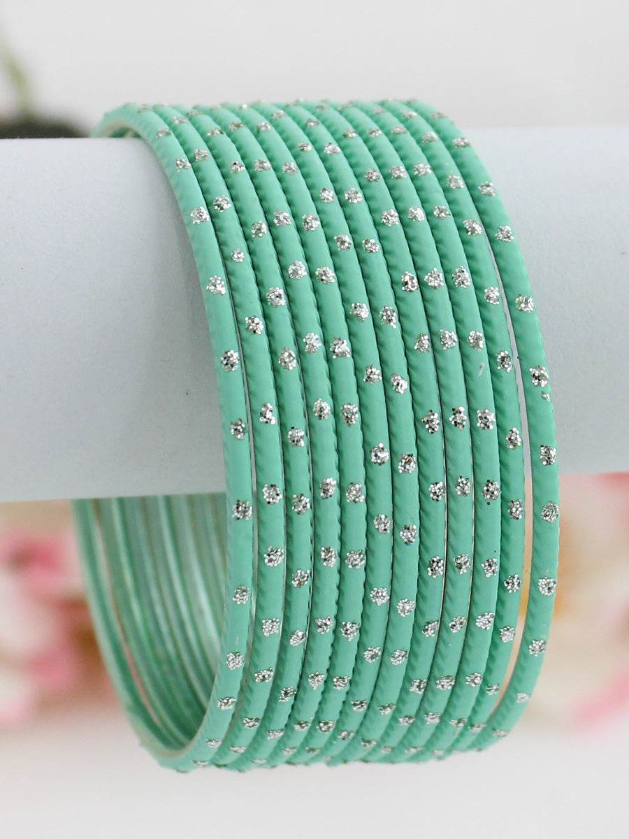 Nia Bangle Set Mint Green Bangles T4 Jewels