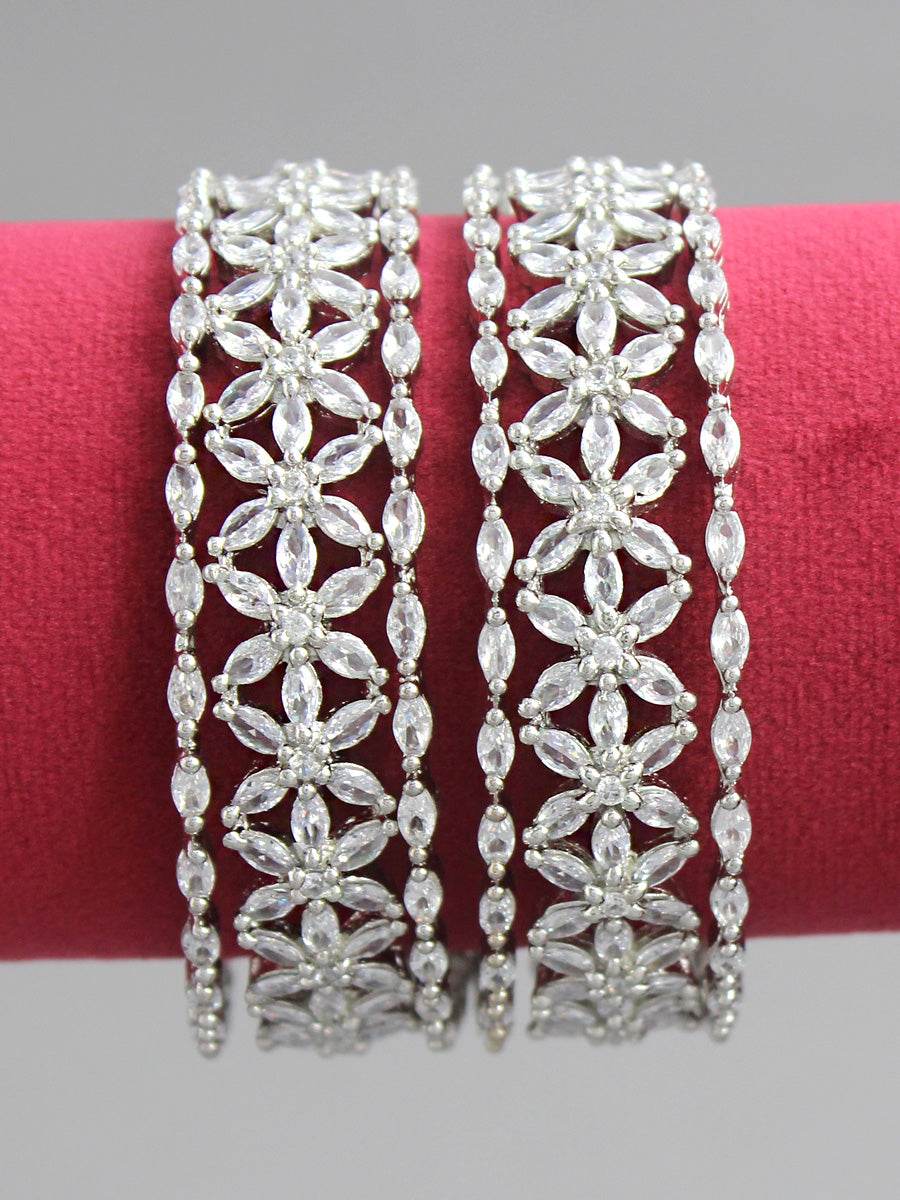 Mansha Bangle Set Silver 2.4 Bangles T4 Jewels