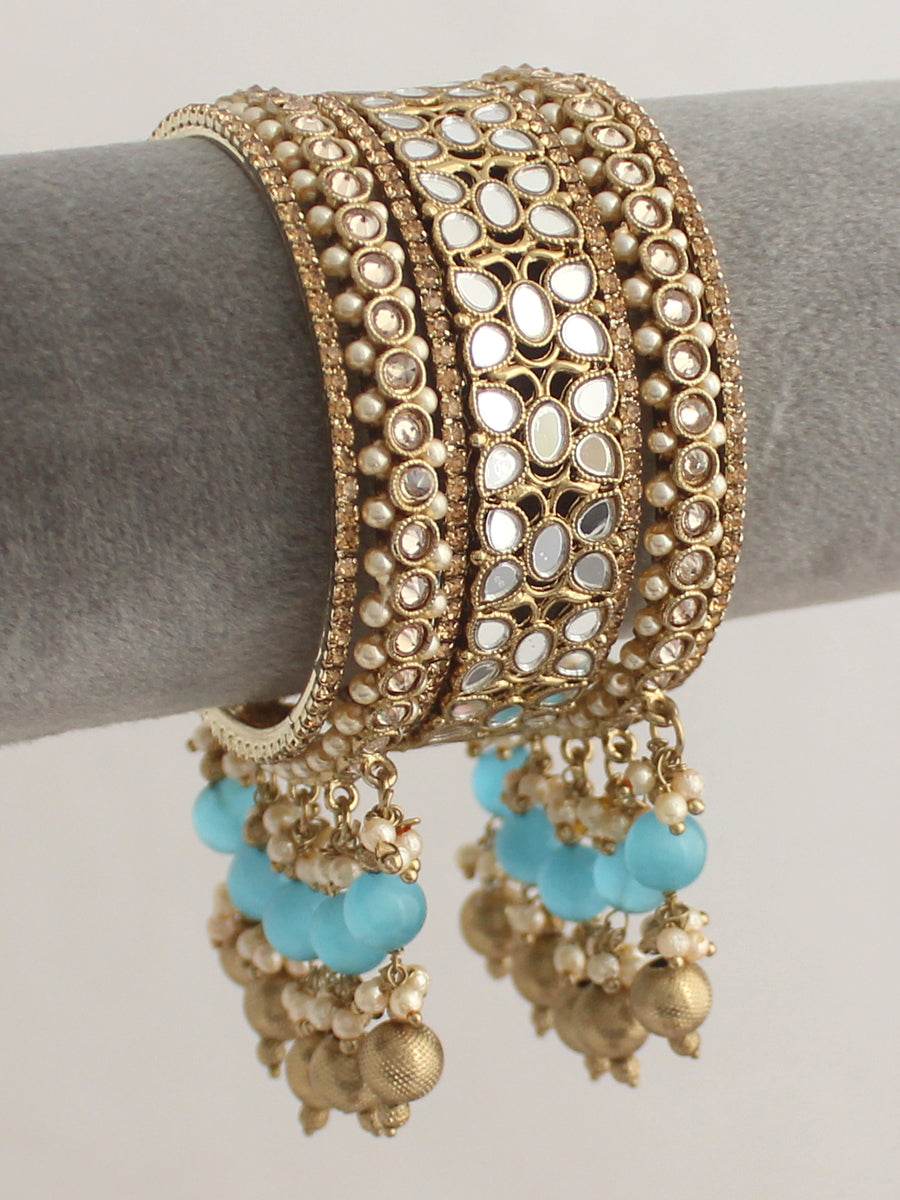 Azeen Bangle Set Aqua Bangles T4 Jewels