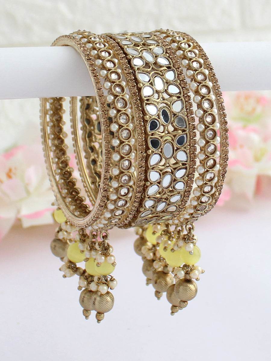Azeen Bangle Set Yellow Bangles T4 Jewels