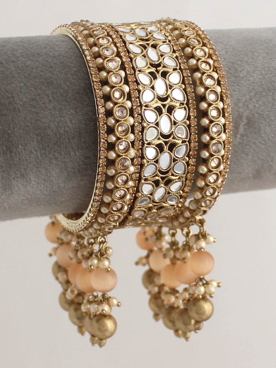 Azeen Bangle Set Peach Bangles T4 Jewels