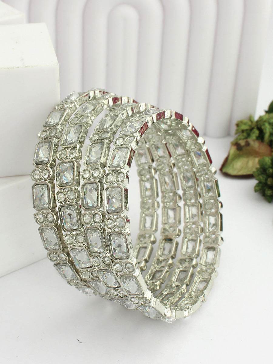 Megha Bangle Set Silver Bangles T4 Jewels