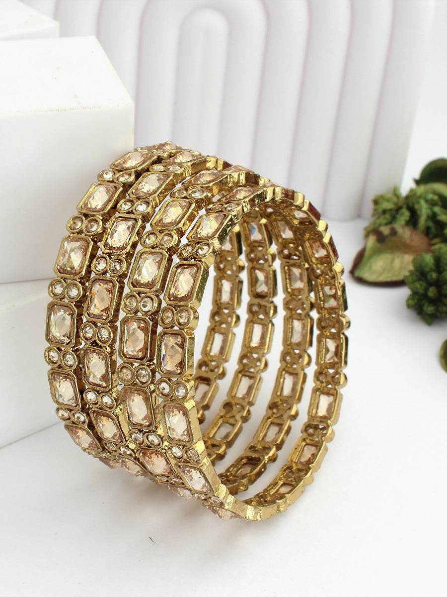 Megha Bangle Set Golden Bangles T4 Jewels