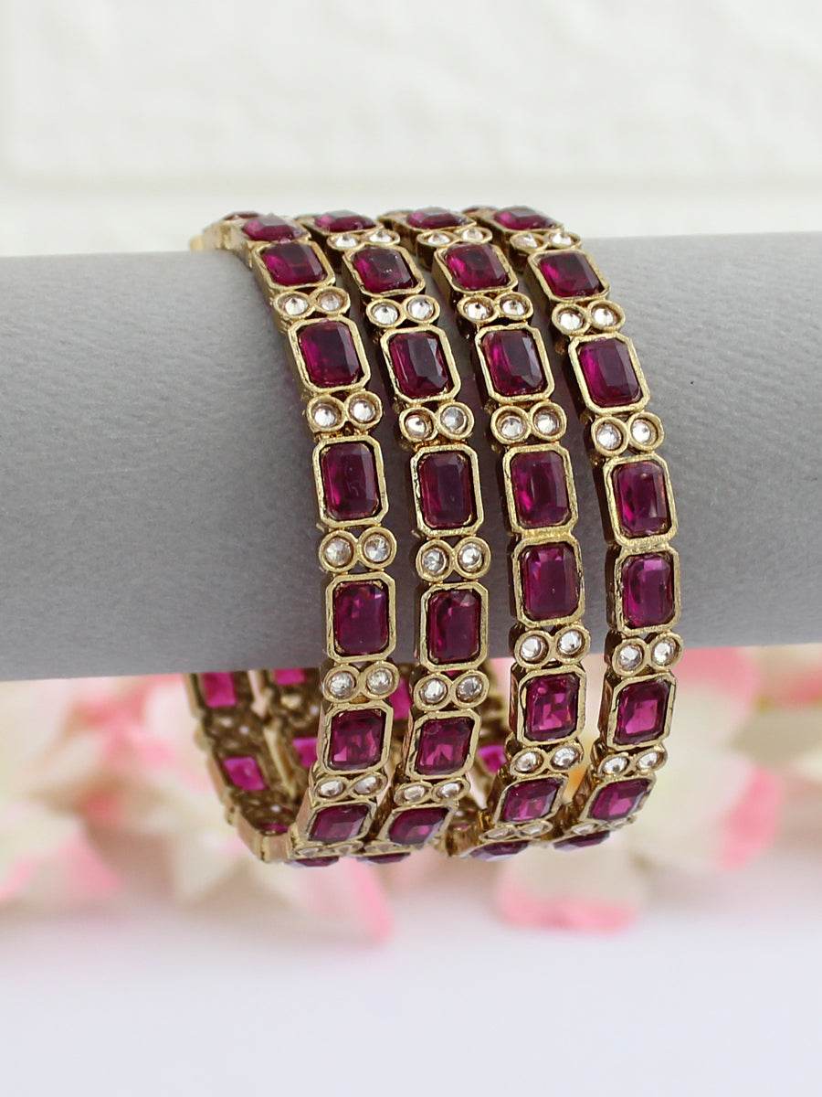 Ruhina Bangle Set Purple Bangles T4 Jewels