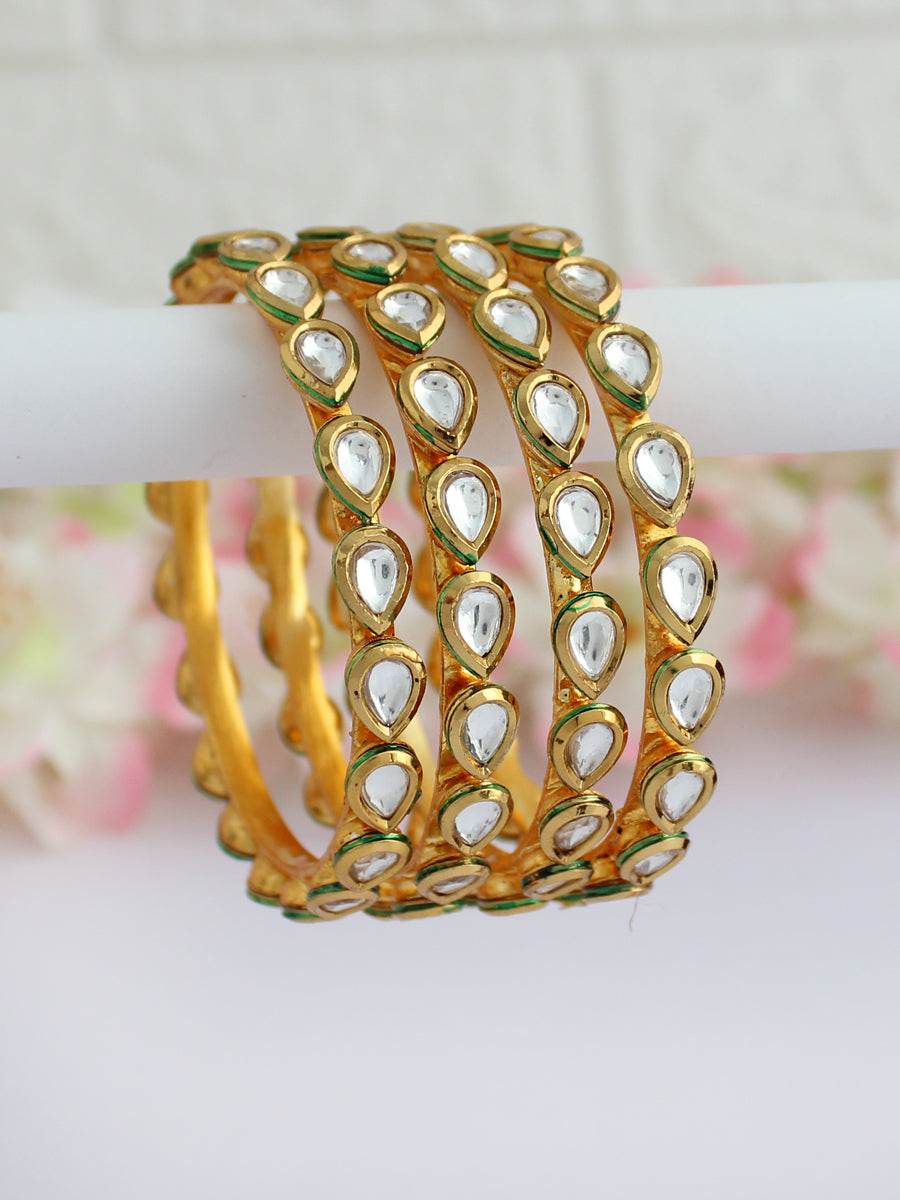 Sneha Bangle Set White Bangles T4 Jewels