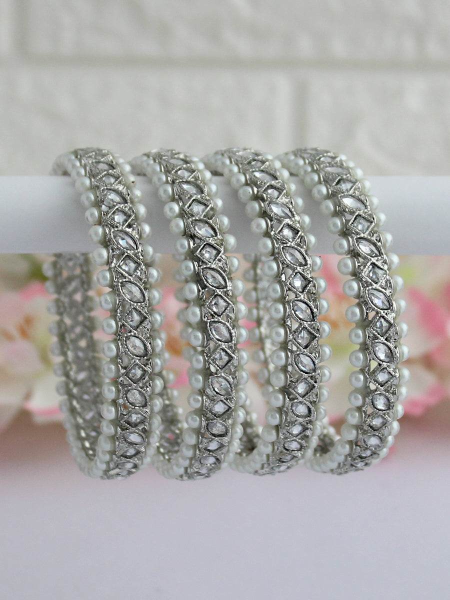 Kinjal Bangle Set Silver Bangles T4 Jewels