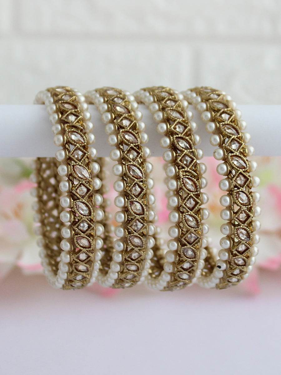 Kinjal Bangle Set Golden Bangles T4 Jewels