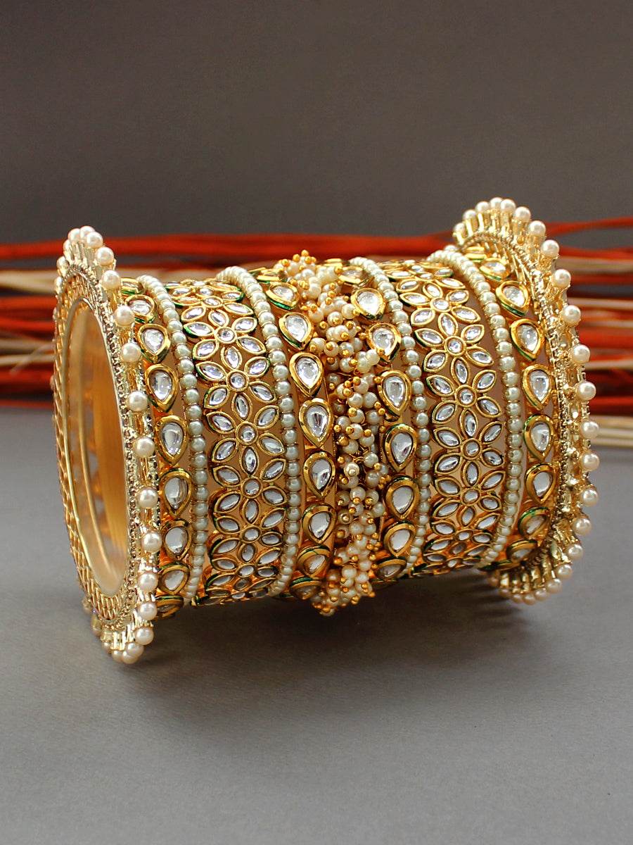Madiha Bangle Set White Bangles T4 Jewels