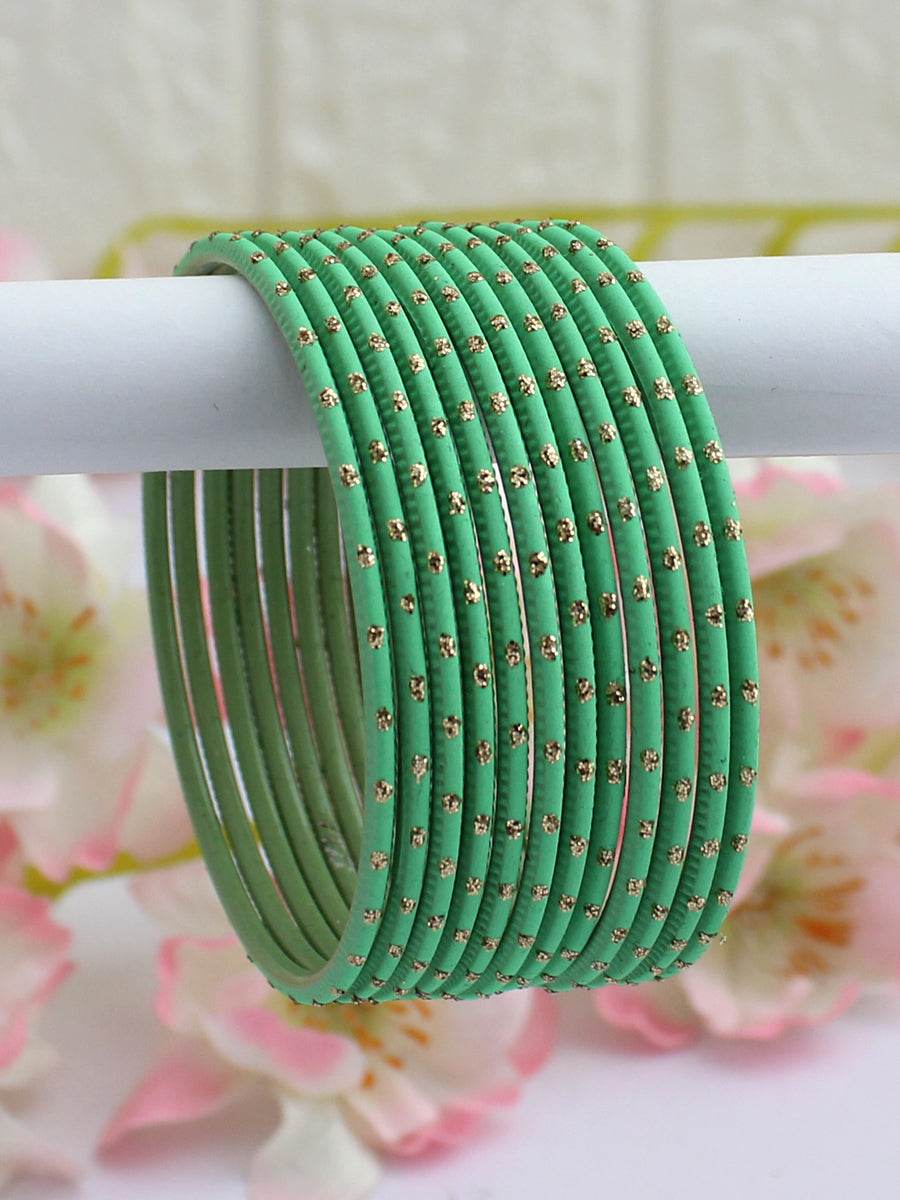 Sia Bangle Set Sage Green Bangles T4 Jewels