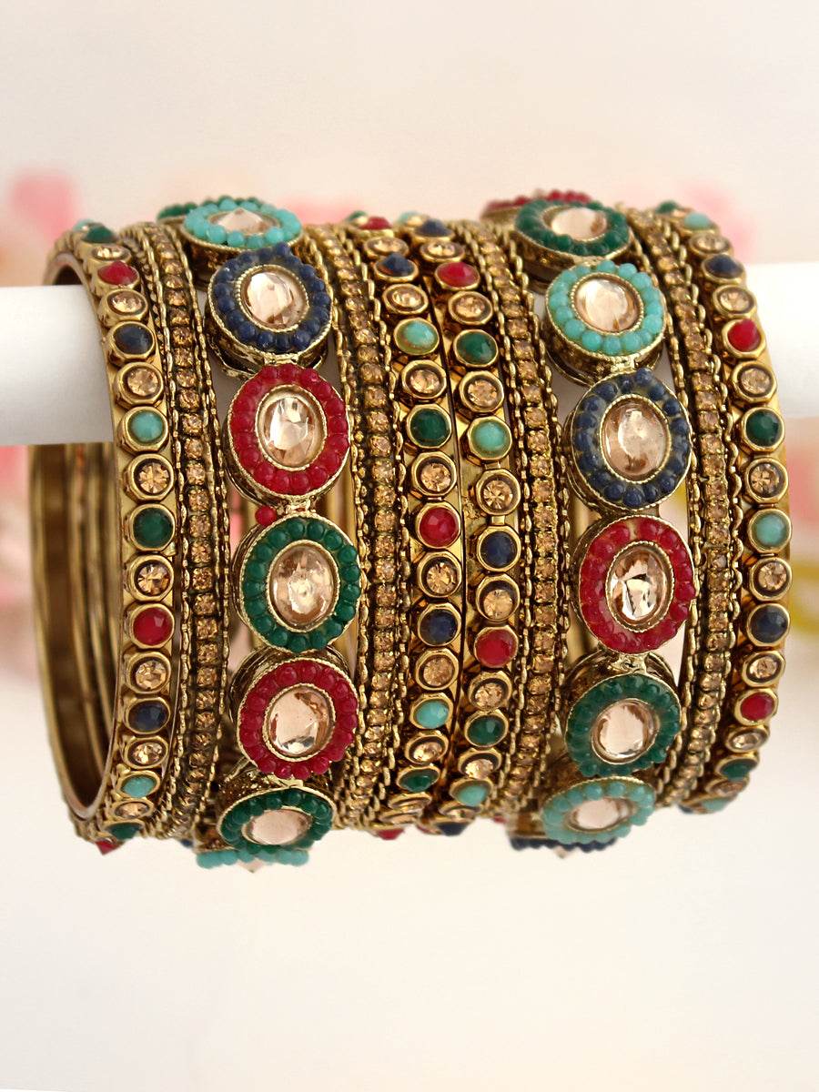 Shahin Bangle Set Multicolor Bangles T4 Jewels
