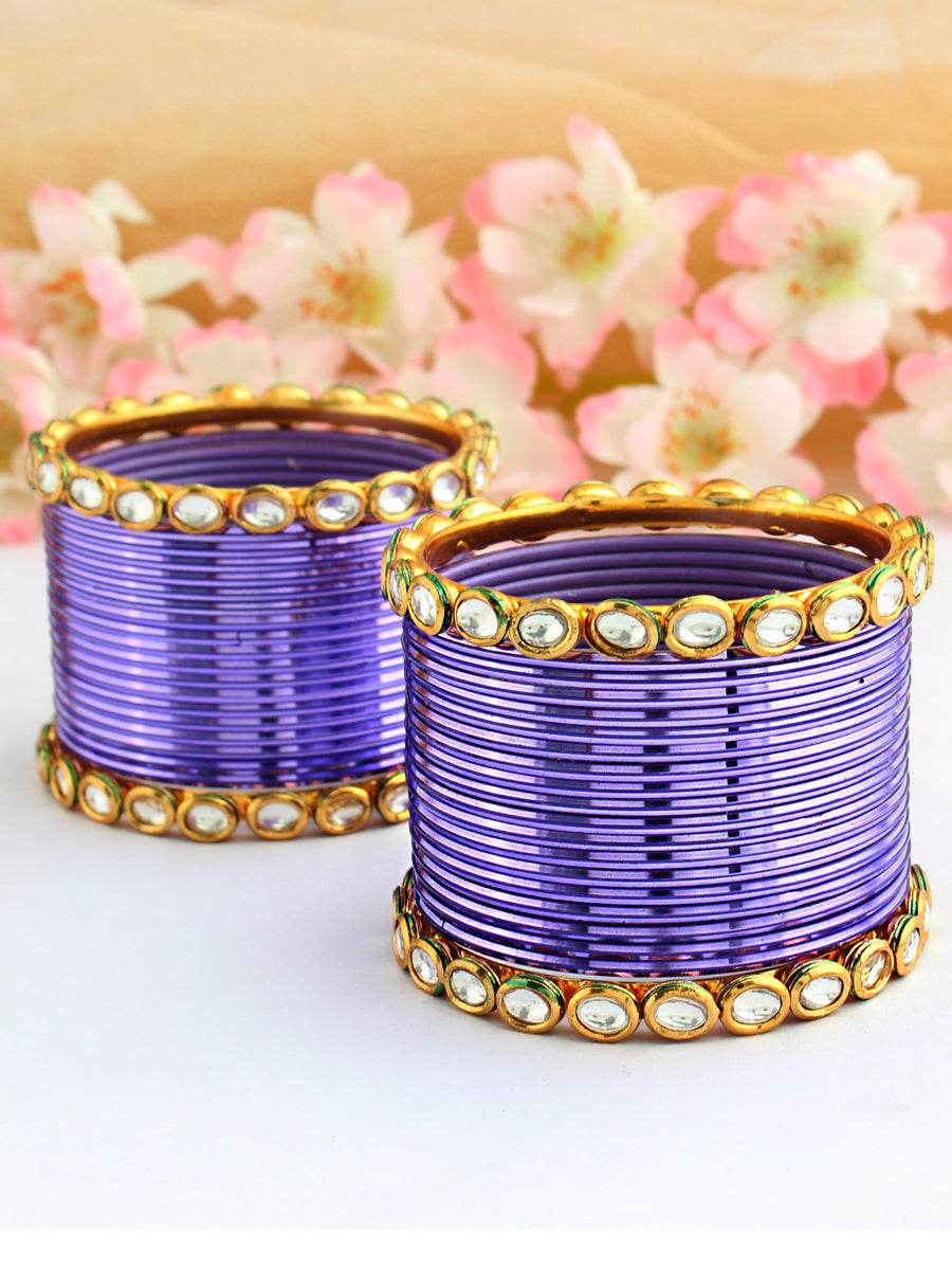 Siddhi Bangle Set Purple Bangles T4 Jewels
