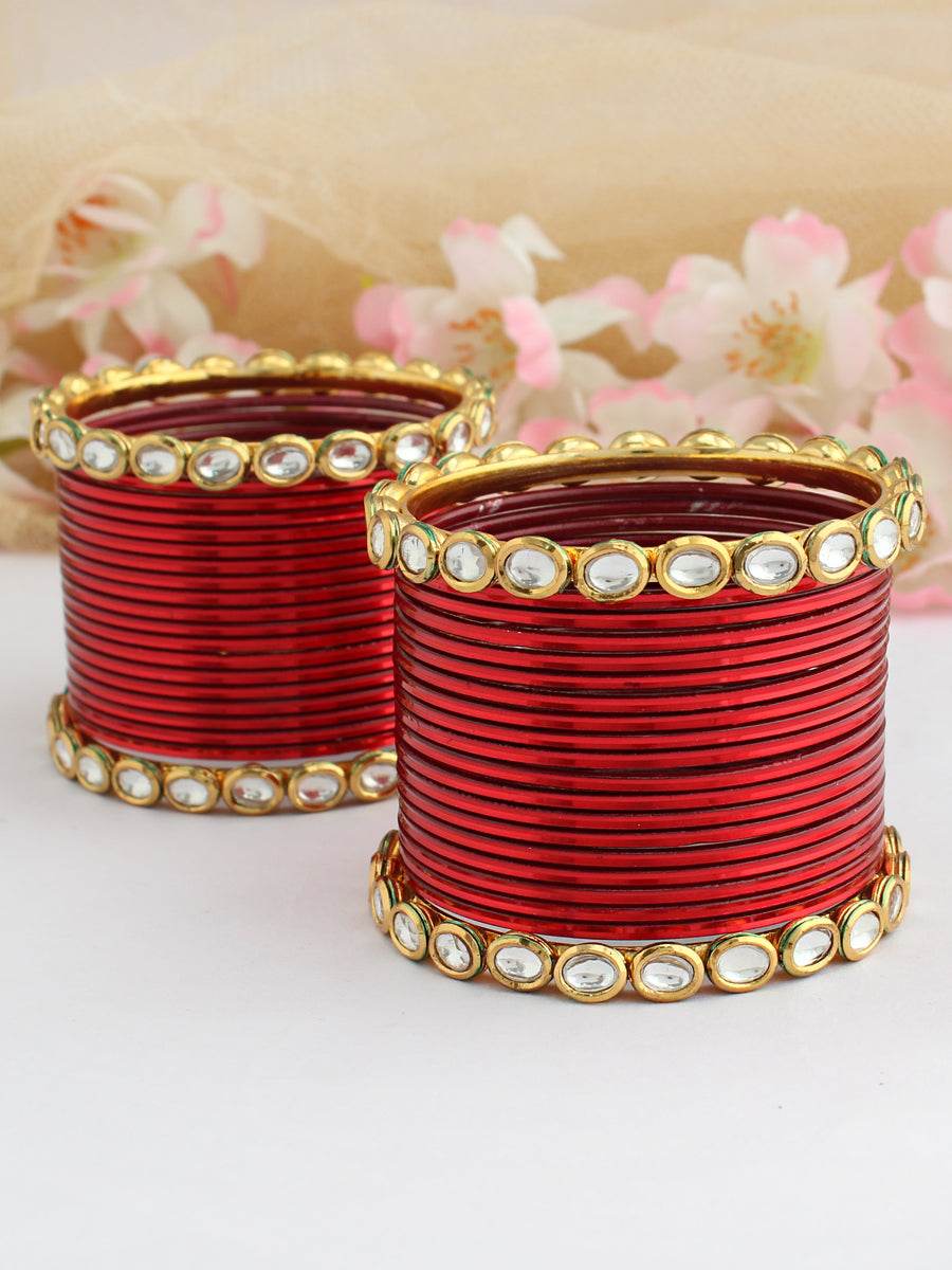 Siddhi Bangle Set Maroon Bangles T4 Jewels