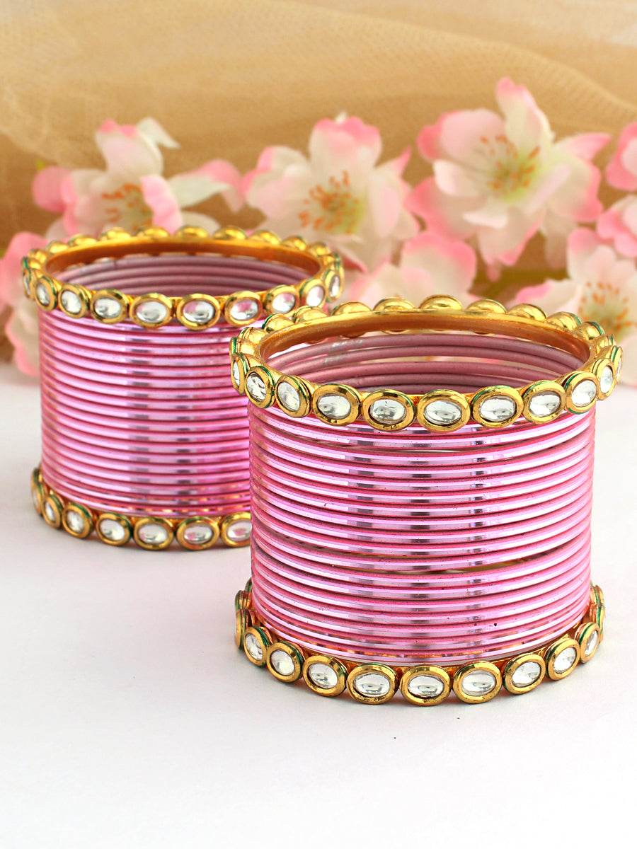 Siddhi Bangle Set Pink Bangles T4 Jewels
