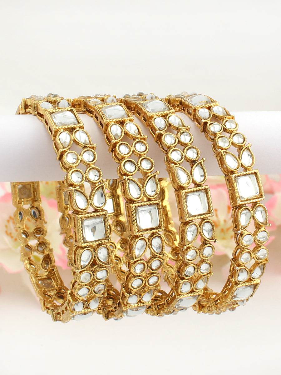 Sonal Bangle Set Stack White Bangles T4 Jewels
