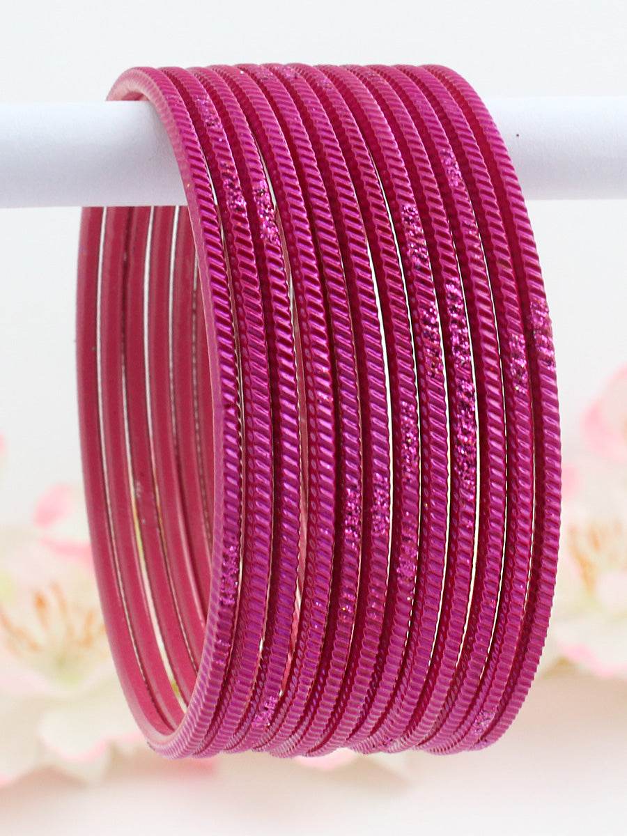 Yukti Bangle Set Magenta Bangles T4 Jewels