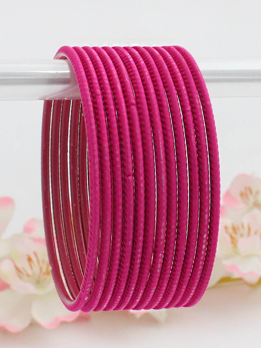 Sana Bangle Set Dark Pink Bangles T4 Jewels