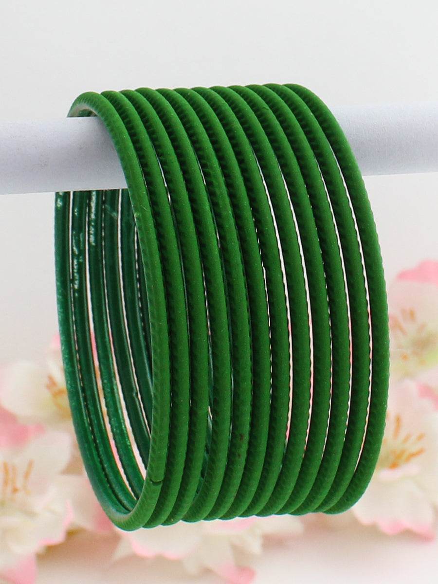 Sana Bangle Set Dark Green Bangles T4 Jewels