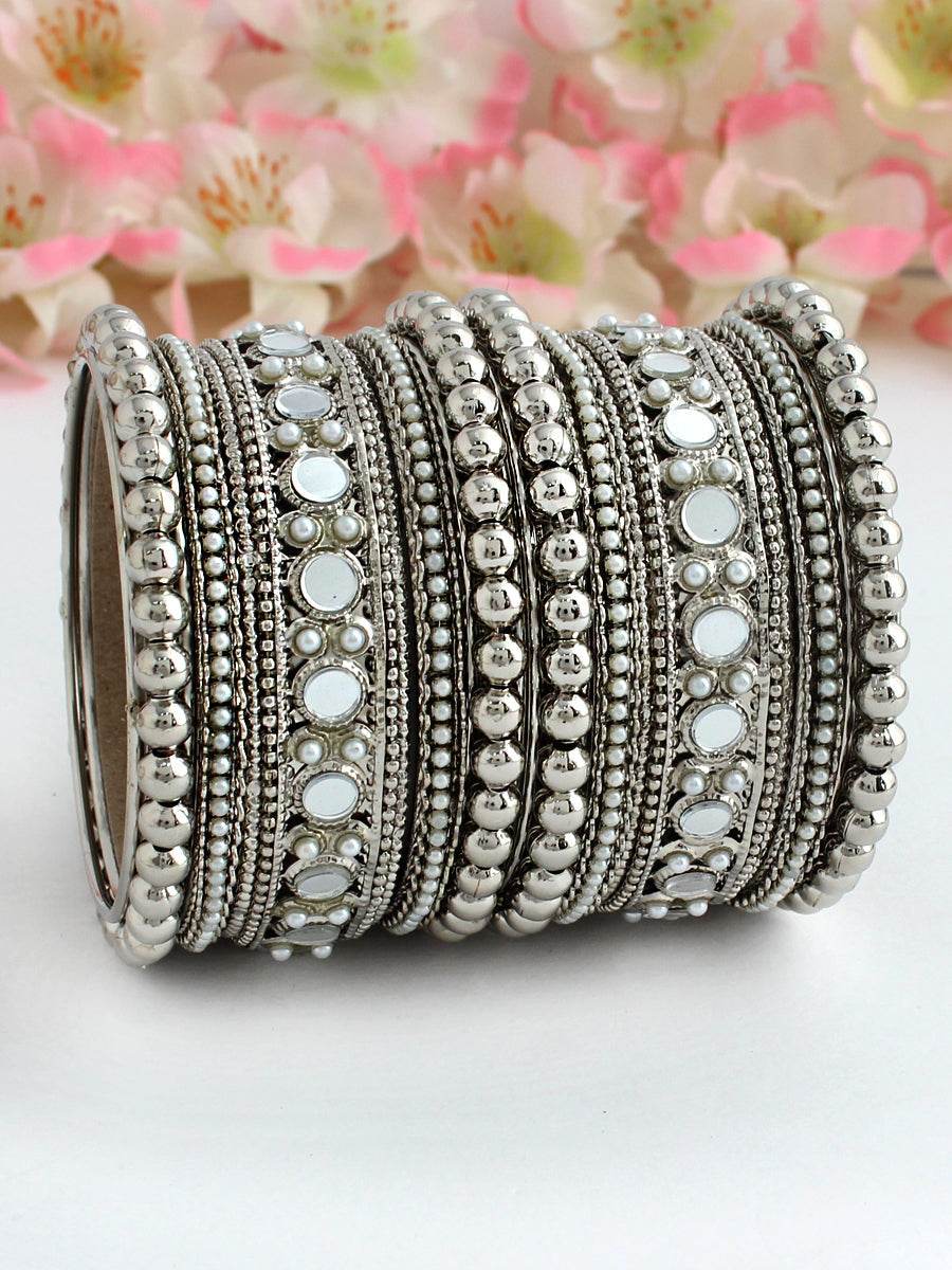 Rayma Mirror Bangle Set / Stack Silver Bangles T4 Jewels
