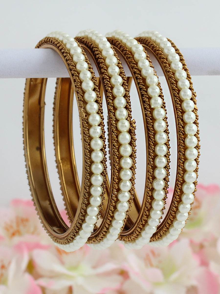 Garima Bangle Set White Bangles T4 Jewels