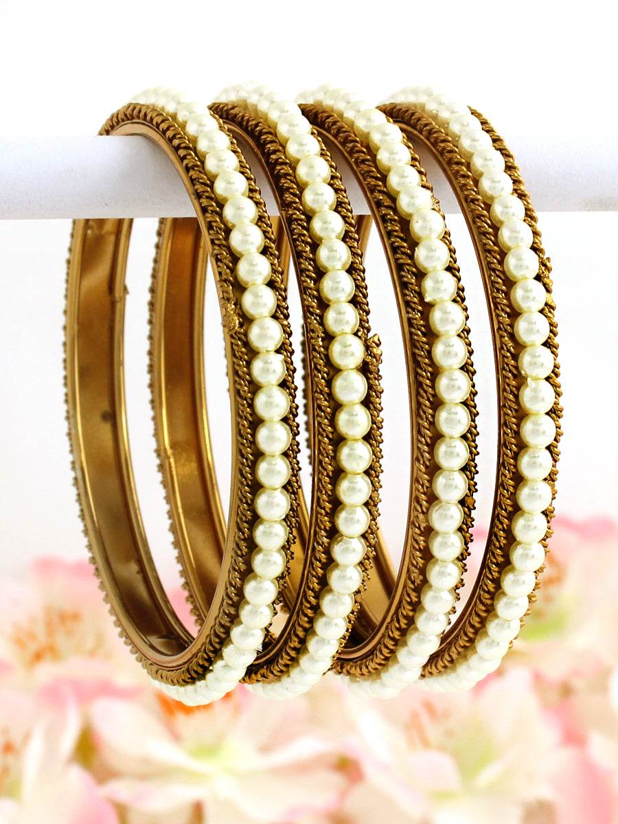 Garima Bangle Set White 2.1O Bangles T4 Jewels
