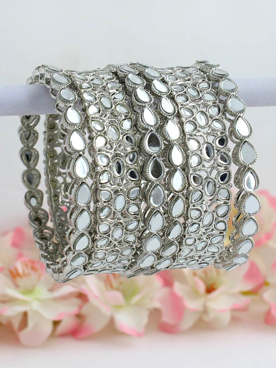 Aisha Bangle Set / Stack Silver Bangles T4 Jewels