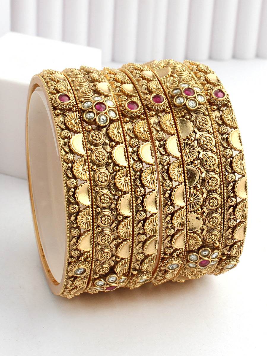 Aditri Bangle Set Gold Bangles T4 Jewels