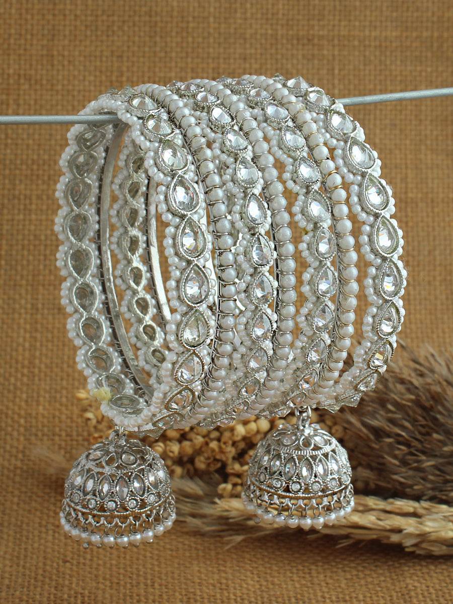 Naysha Bangle Set Silver 2.4 Bangles T4 Jewels