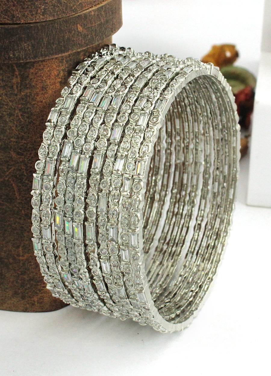 Shrika Bangle Set Silver Bangles T4 Jewels