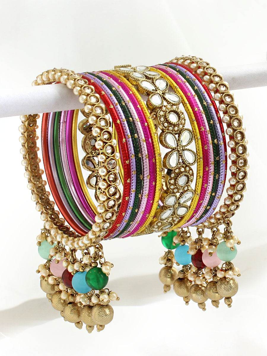 Aditi Bangle Set Multicolor Bangles T4 Jewels