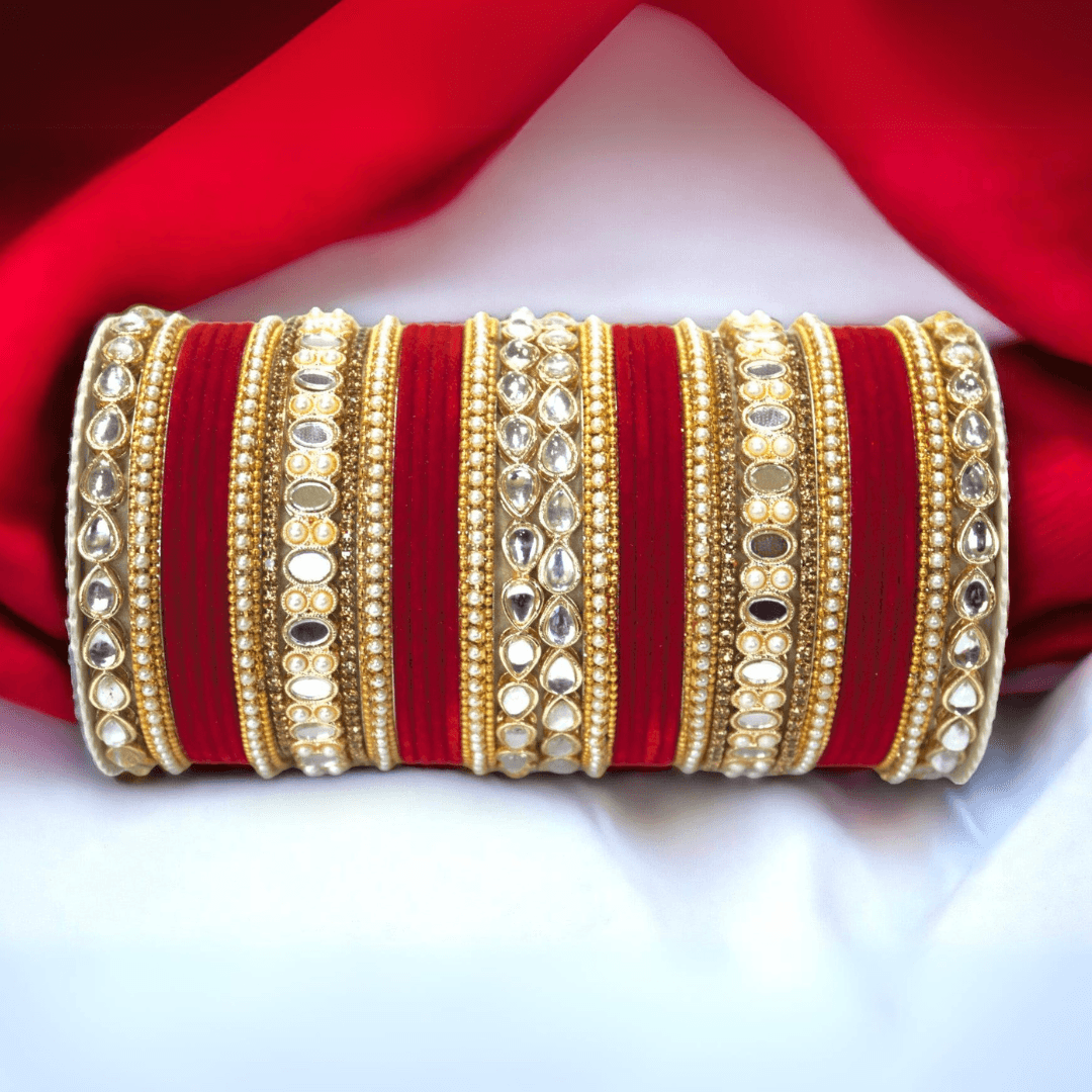 Rich Texture bangle set with Silk thread Bangles by T4 Jewels All Bangle Sets T4 Jewels