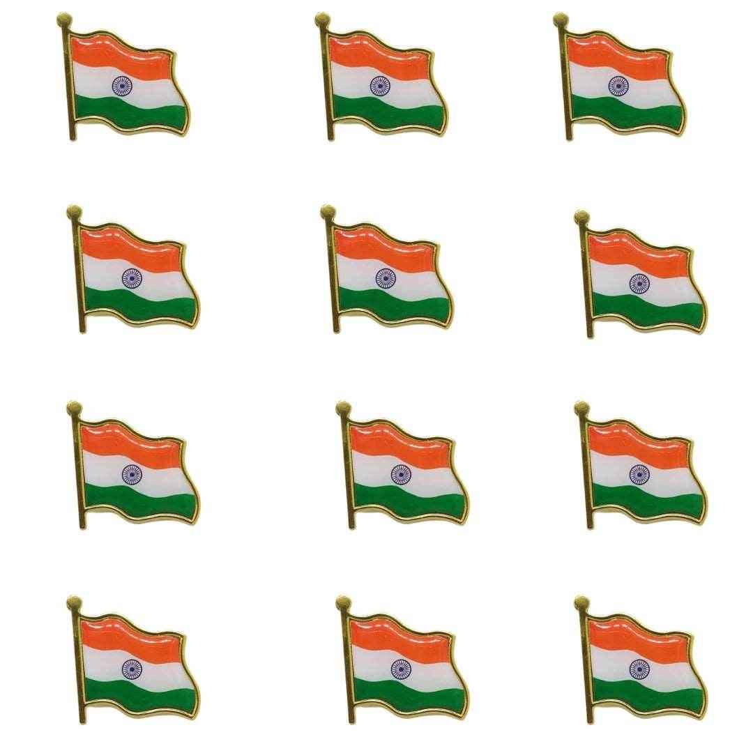 T4 Jewels Tricolor Broach For Republic Day/Independence Day Pack Of 12 Tricolor Band T4 Jewels