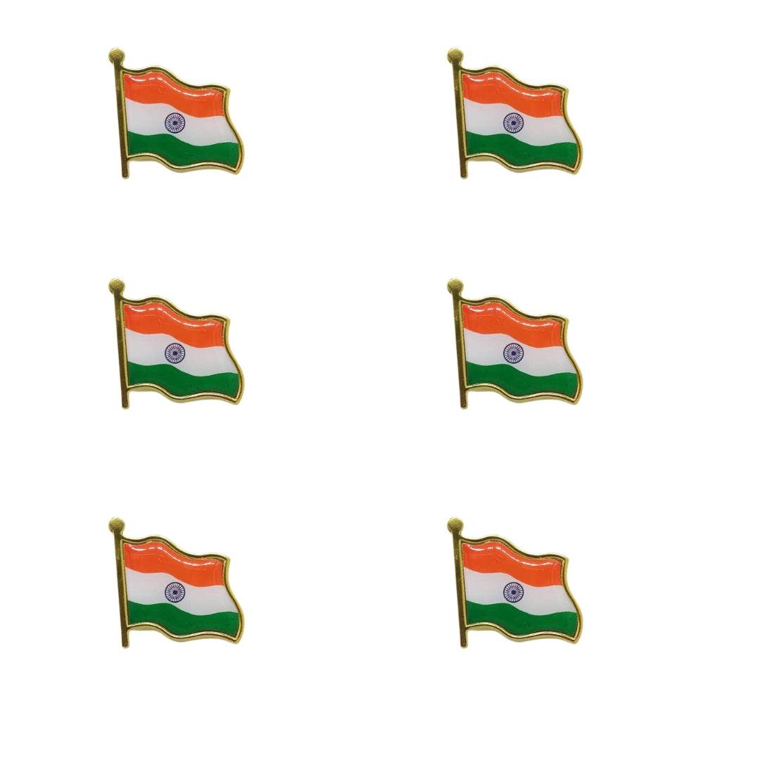 T4 Jewels Tricolor Broach For Republic Day/Independence Day Pack Of 6 Tricolor Band T4 Jewels