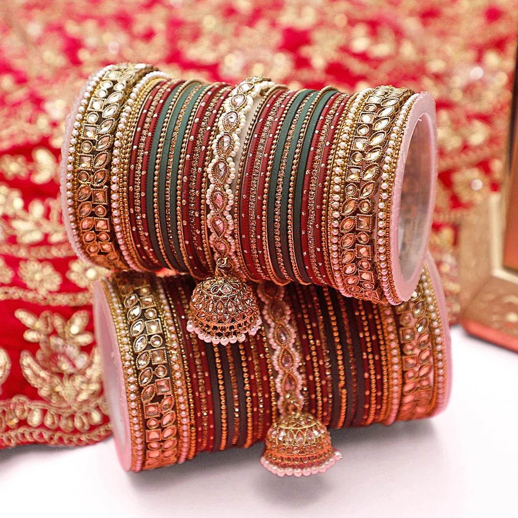 chura Wedding Chura With Pearl And Stone Kada – T4 Jewels