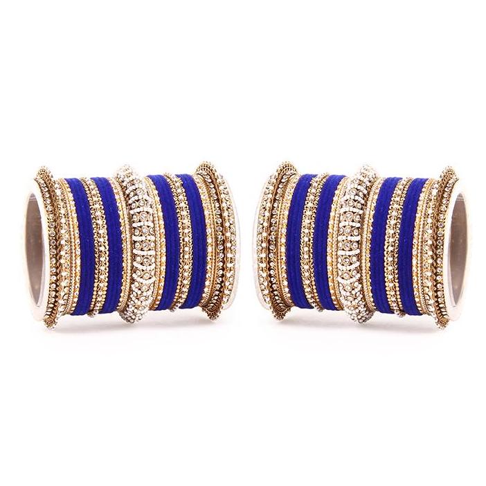 Set of 2 Beautiful Velvet Bangle And Pearl Bangle Set