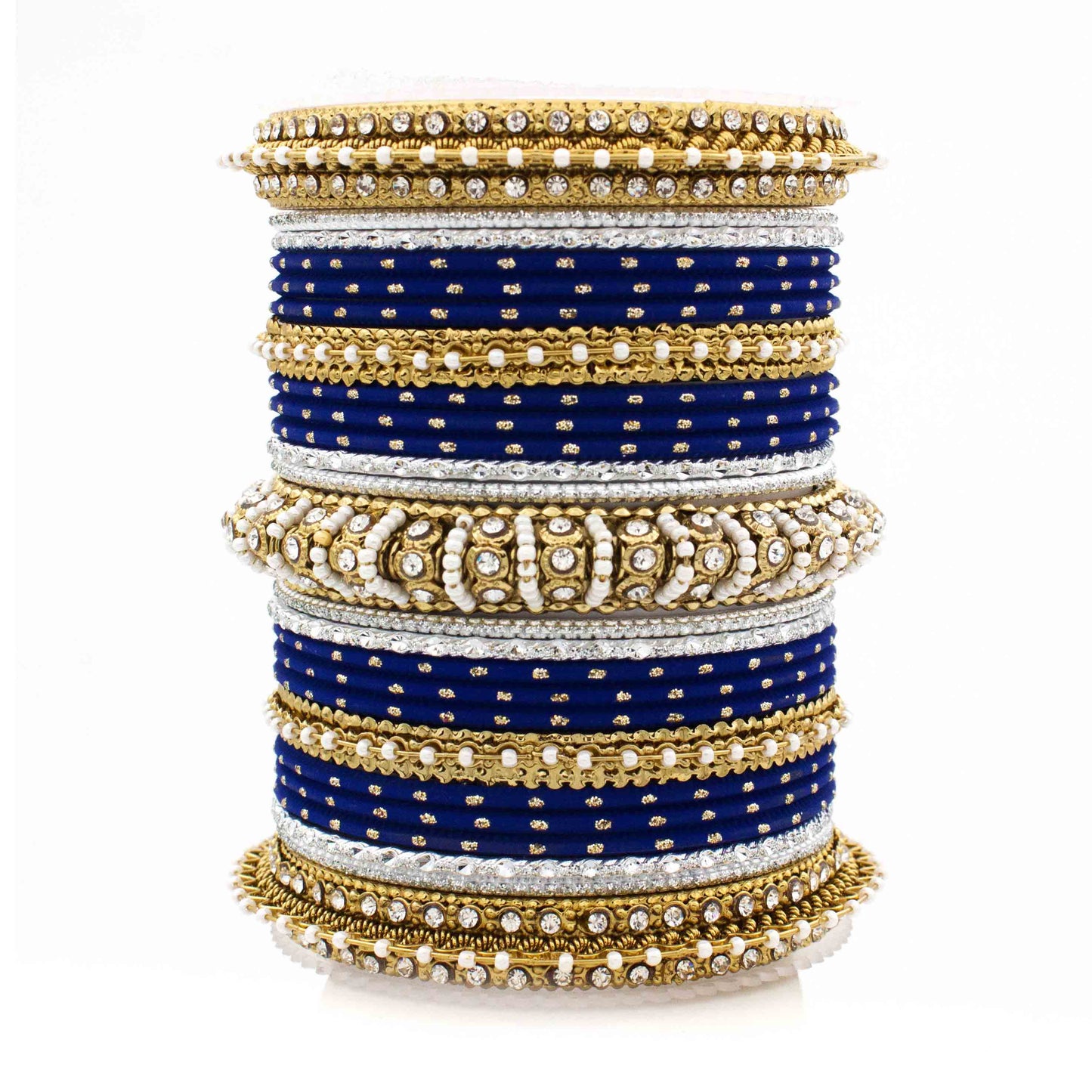 Beautiful Dotted Bangle And Pearl Bangle Set