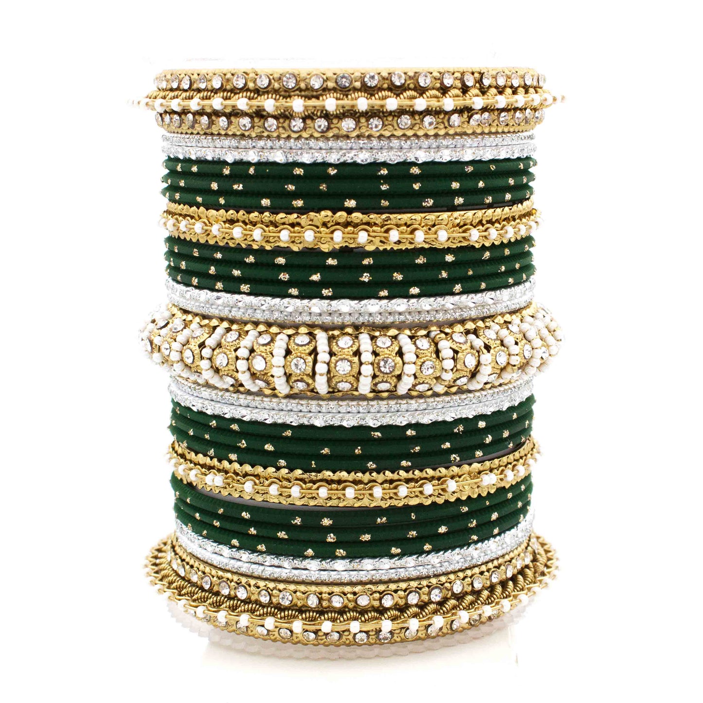 Beautiful Dotted Bangle And Pearl Bangle Set