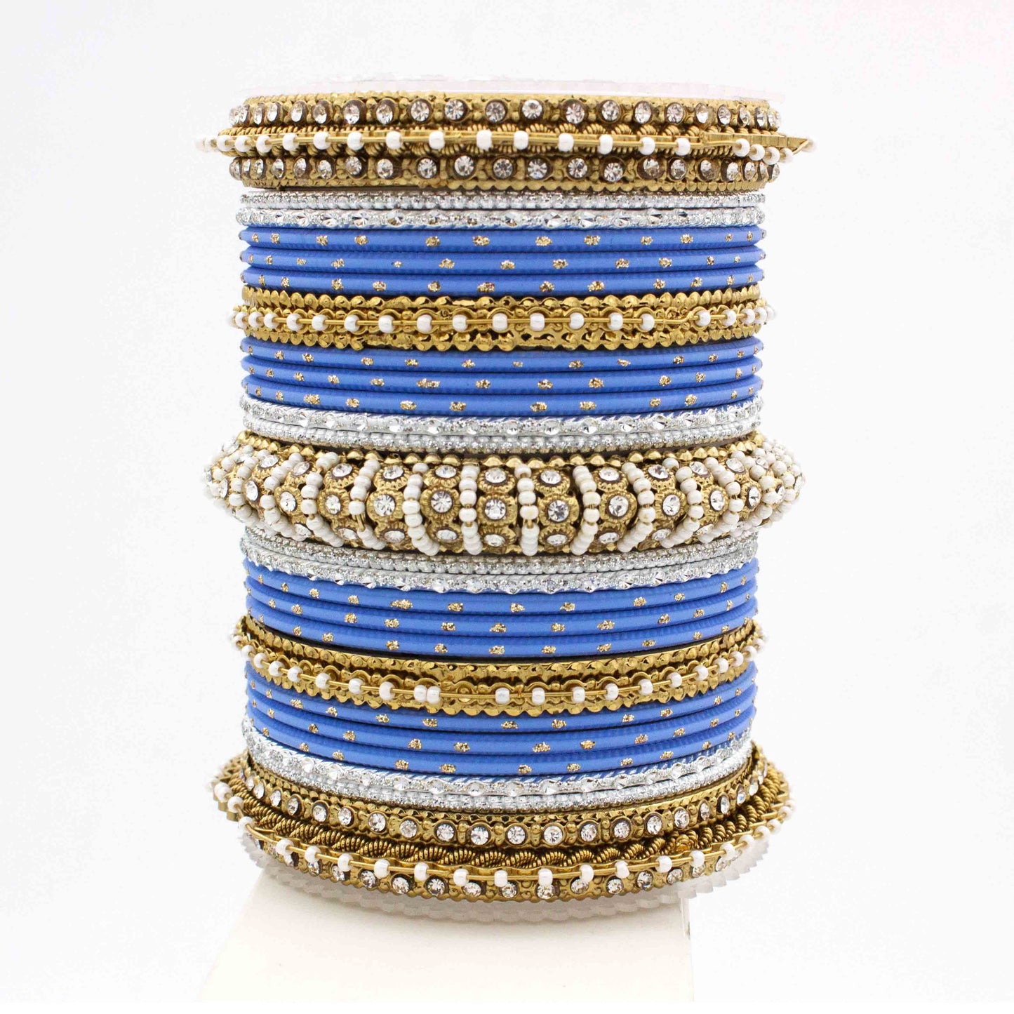 Beautiful Dotted Bangle And Pearl Bangle Set