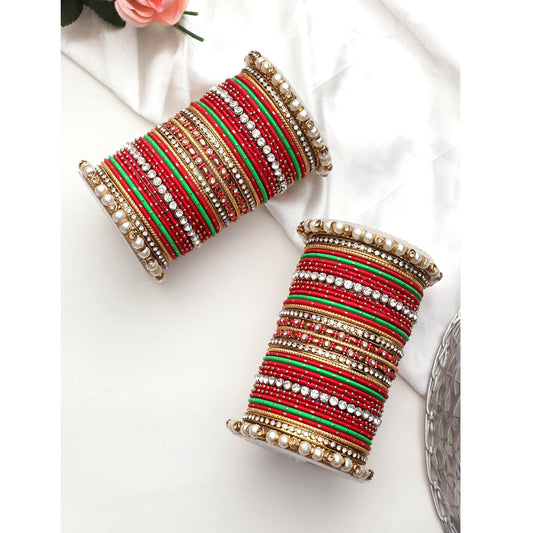 Set of 2 Fancy Bridal Bangle sets by T4 Jewels