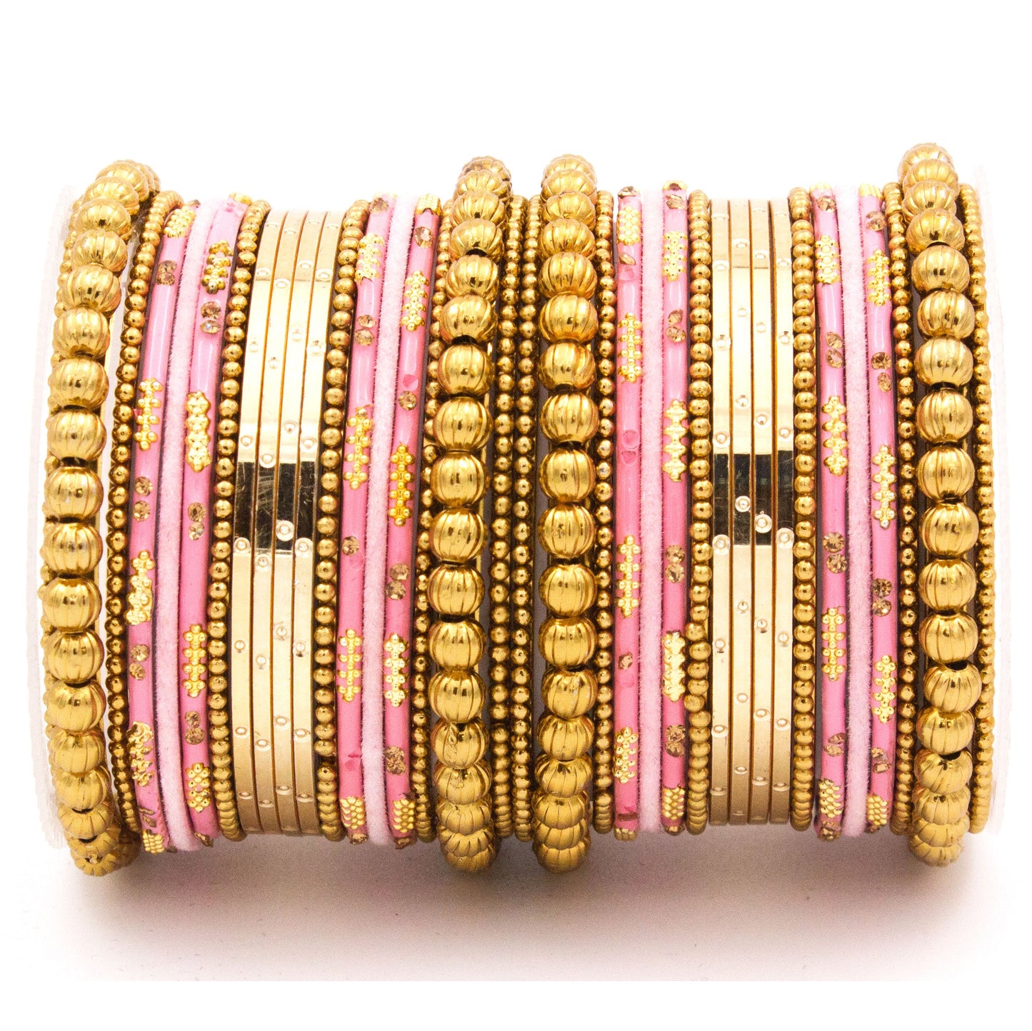 Traditional bangle set for two hands with velvet and meenakari bangles by T4 Jewels