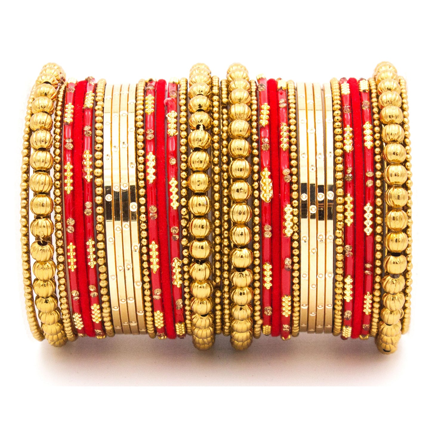 Traditional bangle set for two hands with velvet and meenakari bangles by T4 Jewels