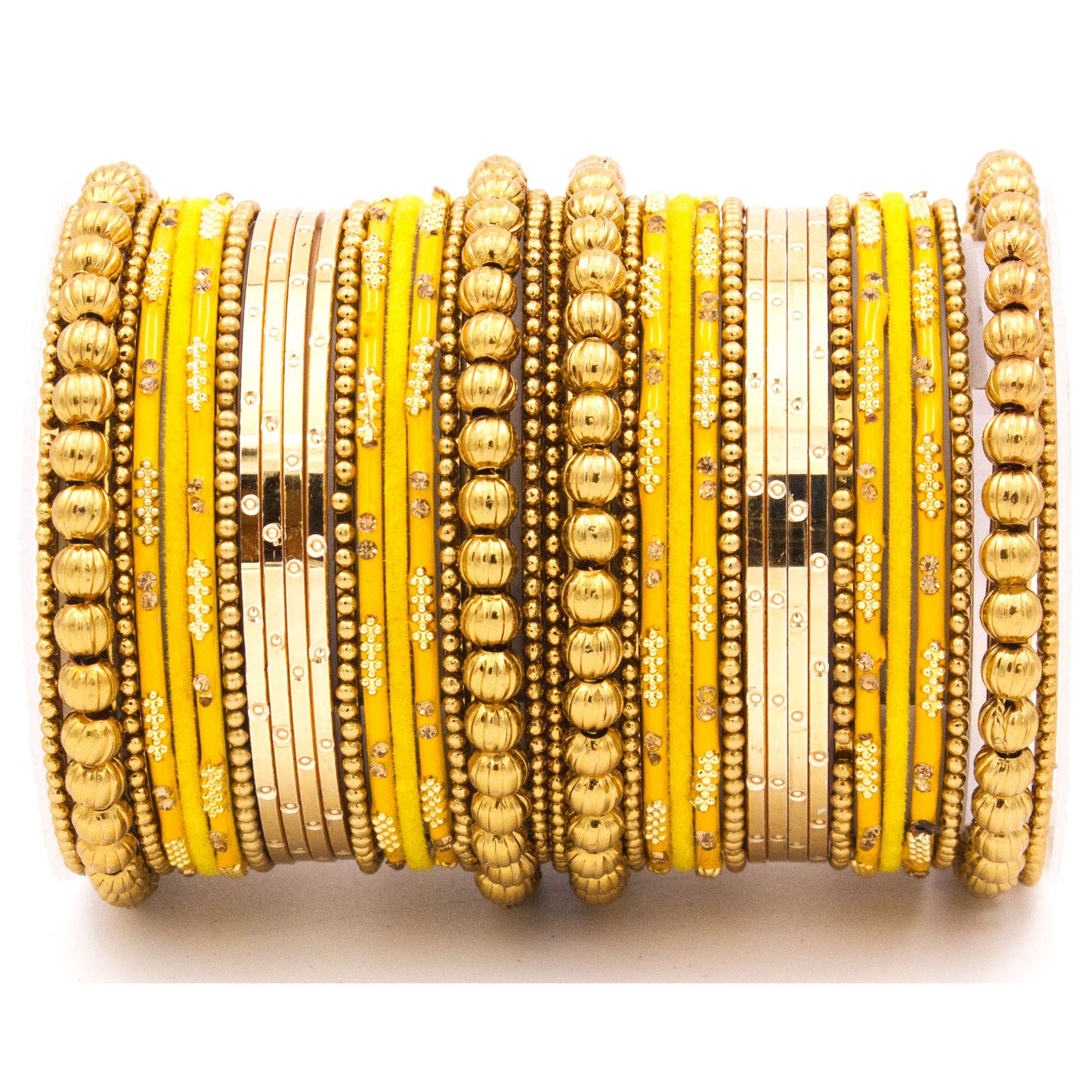 Traditional bangle set for two hands with velvet and meenakari bangles by T4 Jewels