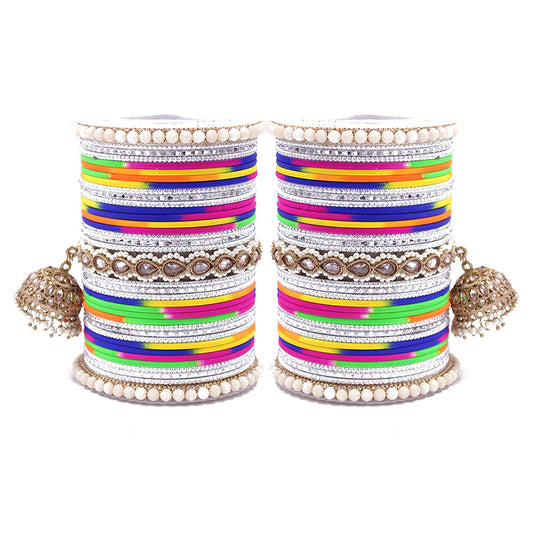 Traditional Ethnic Bangle Set with Jhumki by T4 Jewels for women