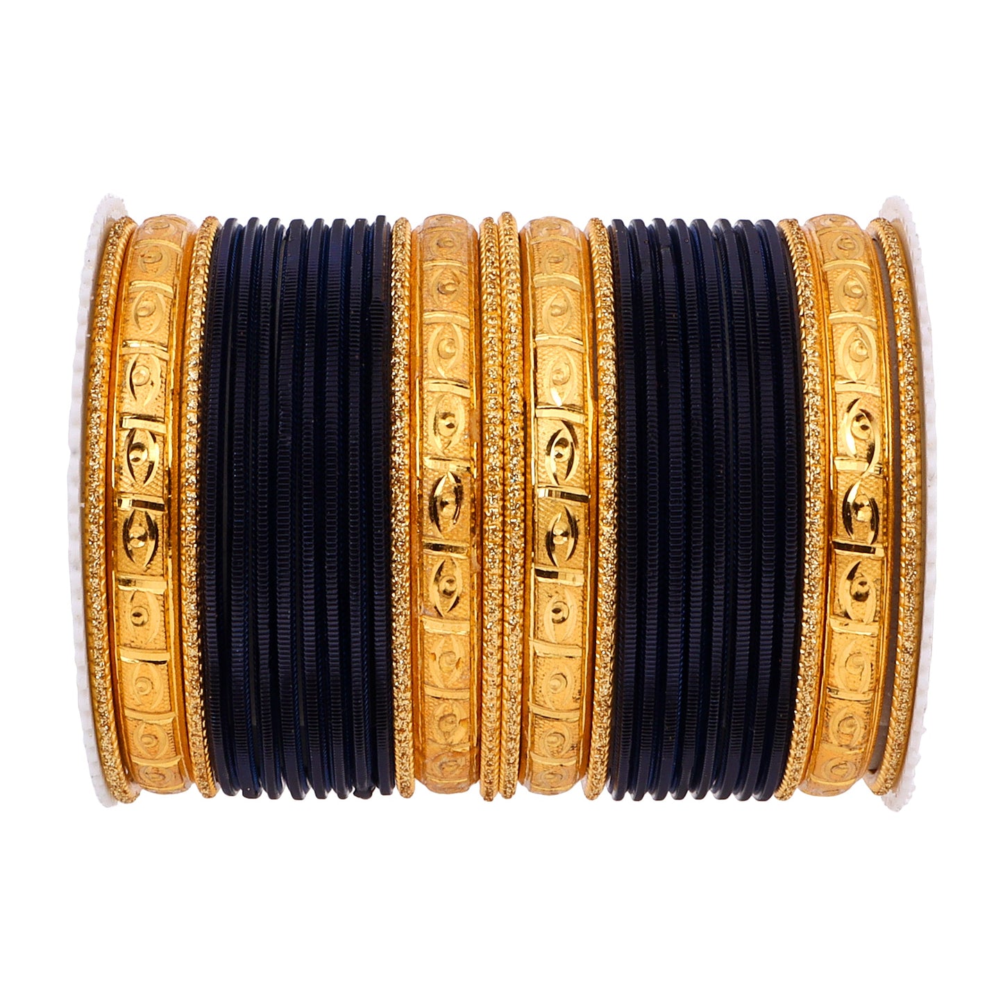 Bangle Set with Golden Etching Kada by T4 Jewels