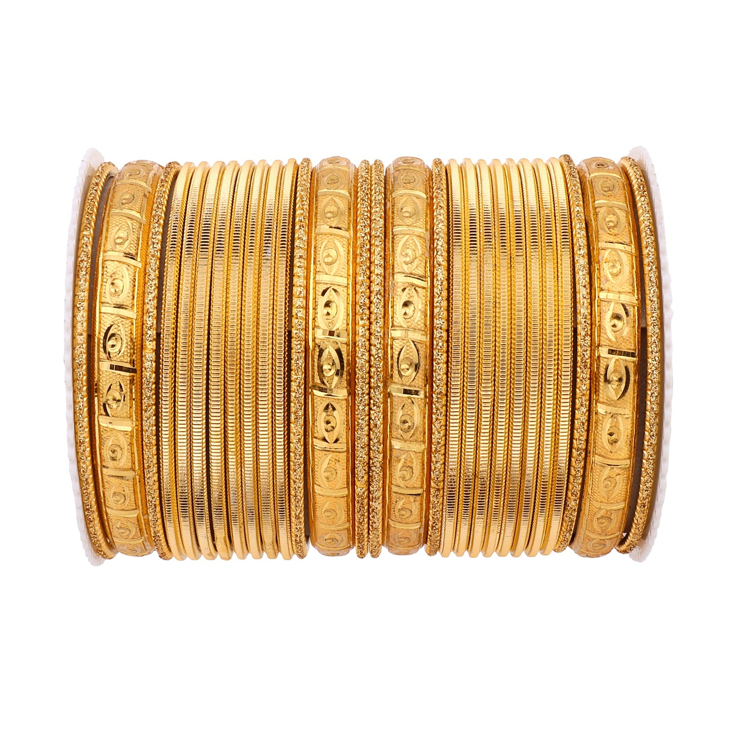 Bangle Set with Golden Etching Kada by T4 Jewels