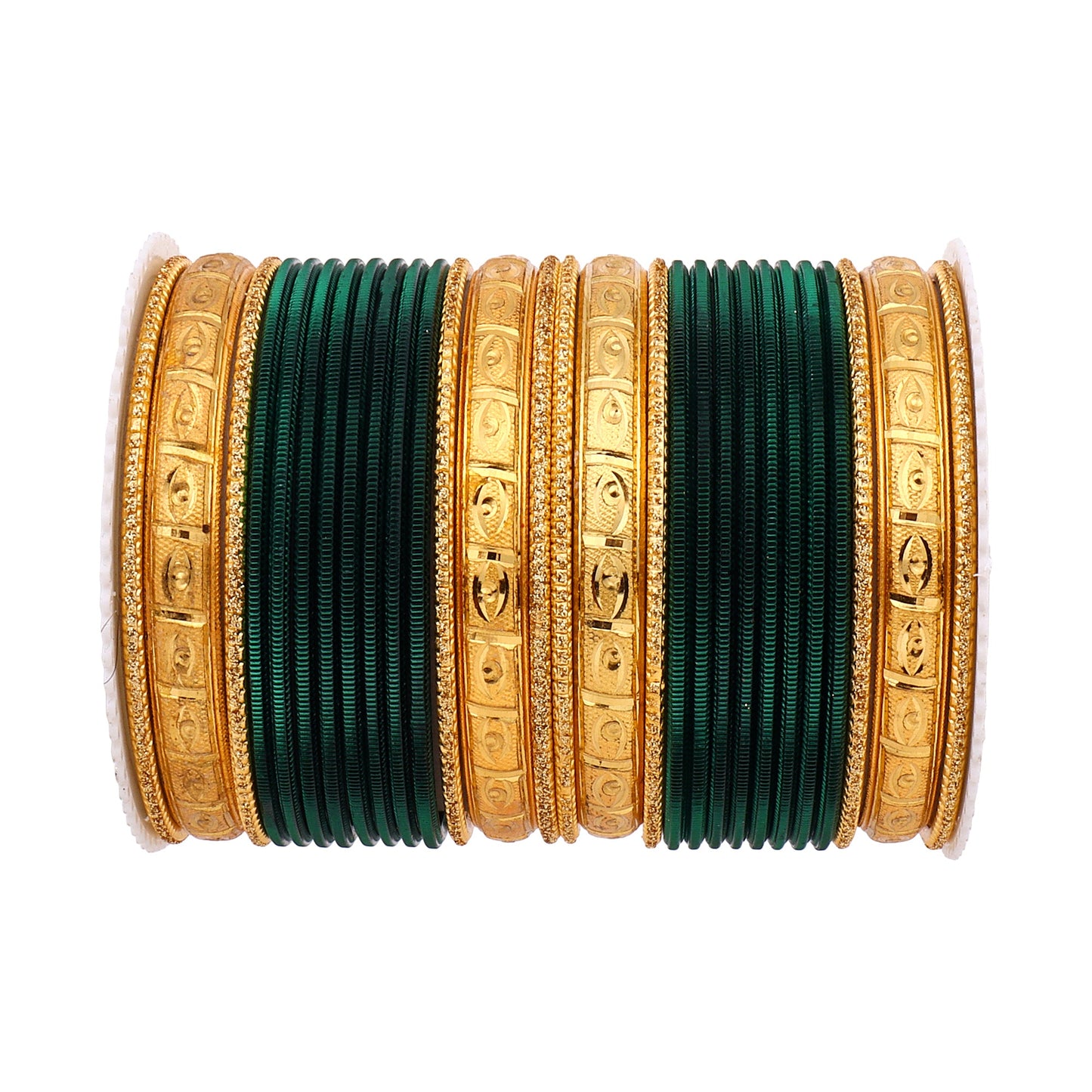 Bangle Set with Golden Etching Kada by T4 Jewels