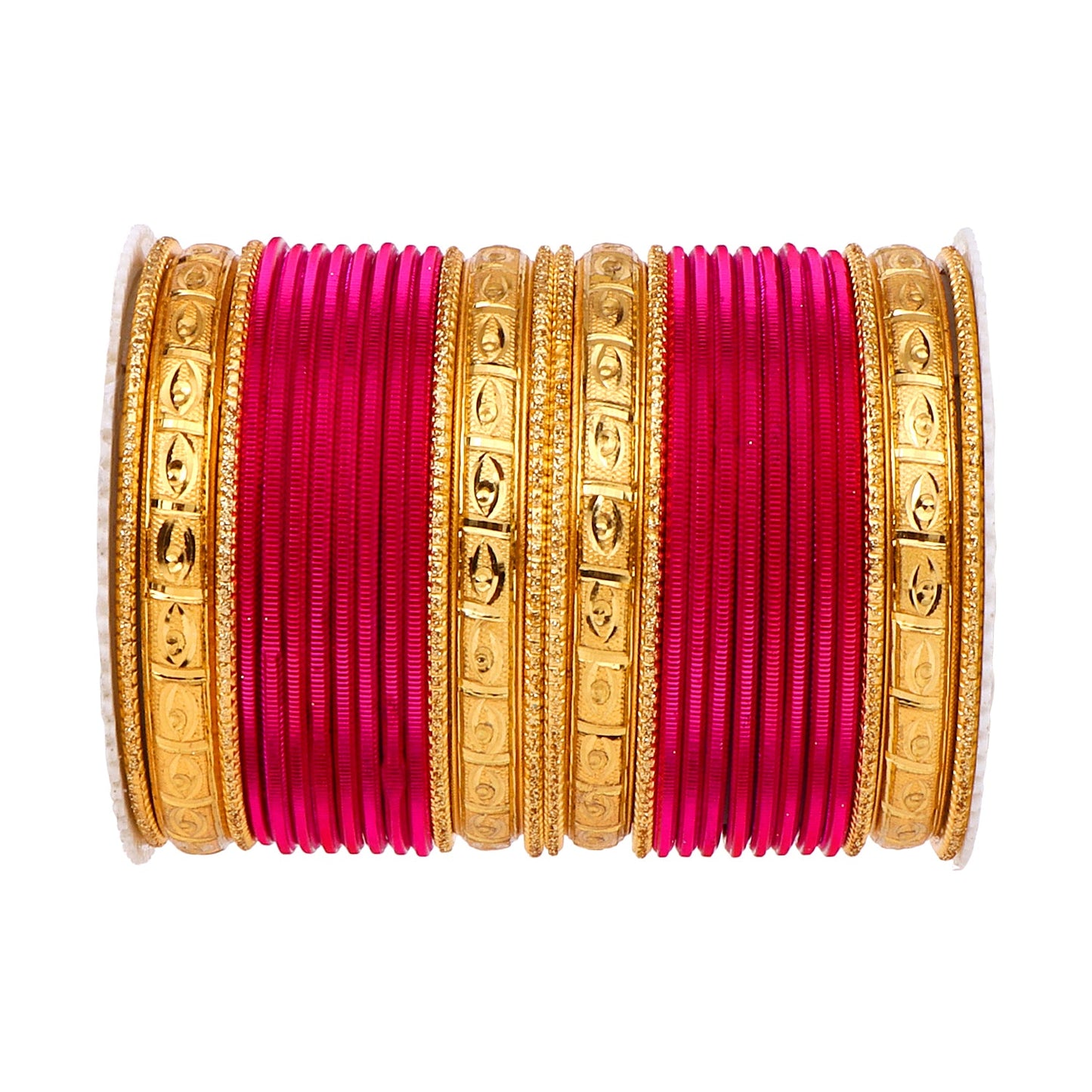 Bangle Set with Golden Etching Kada by T4 Jewels