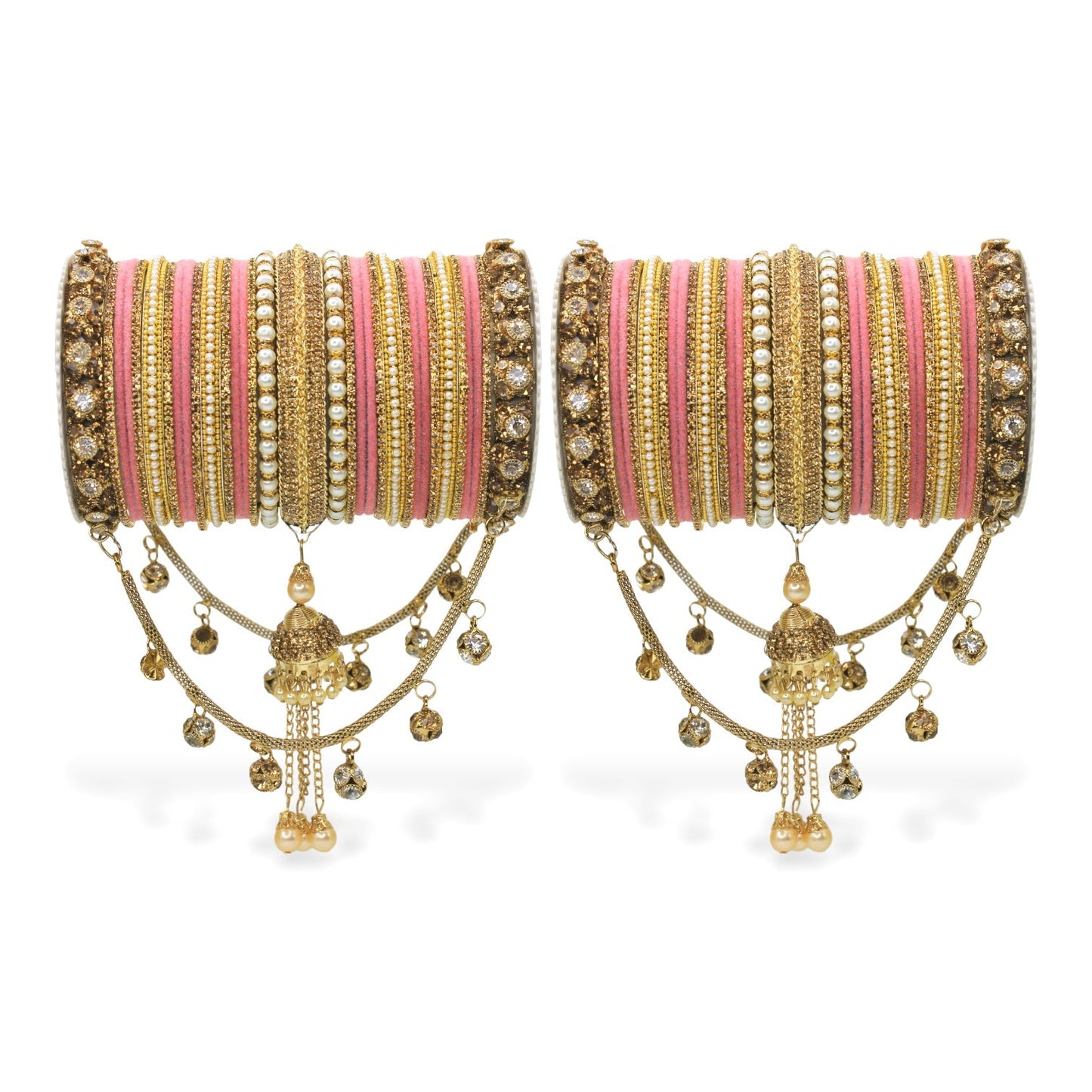 Bridal Jhoola Style Bangle set for two hands by T4 Jewels