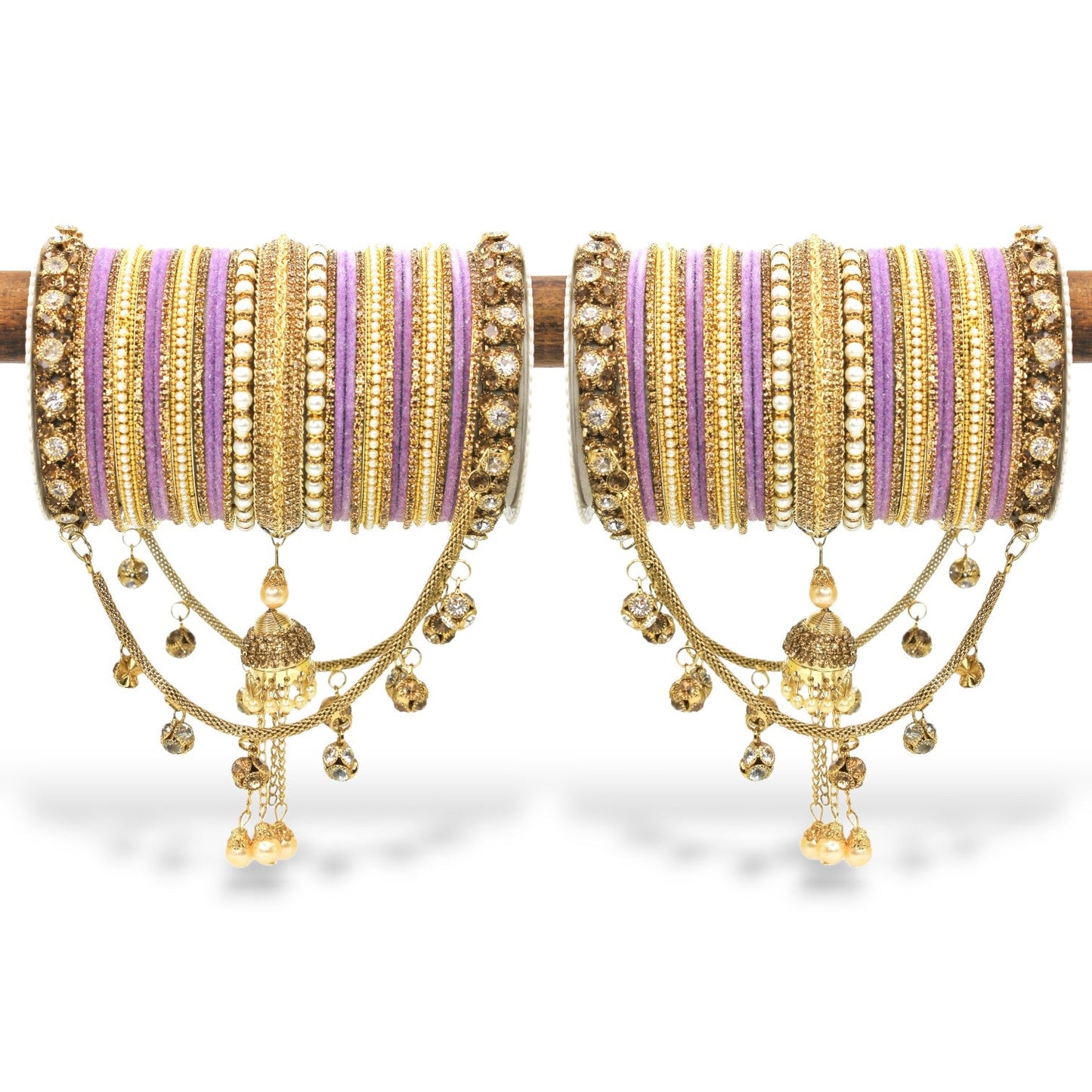 Bridal Jhoola Style Bangle set for two hands by T4 Jewels